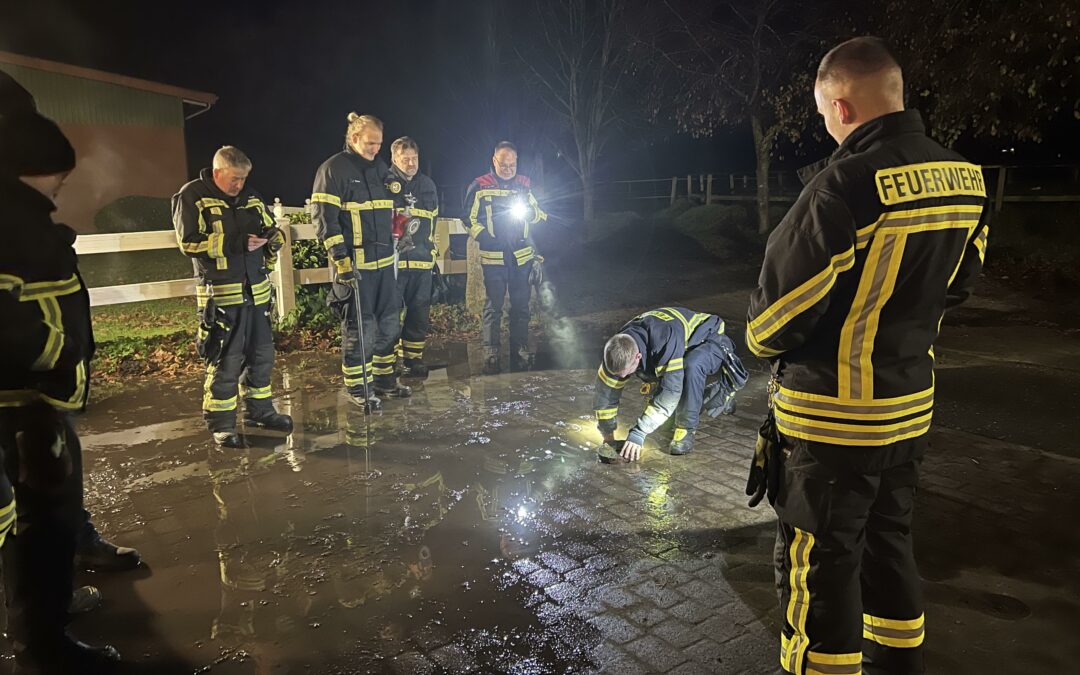 Übung der Feuerwehr Tangstedt auf dem Gelände von Gut Tangstedt