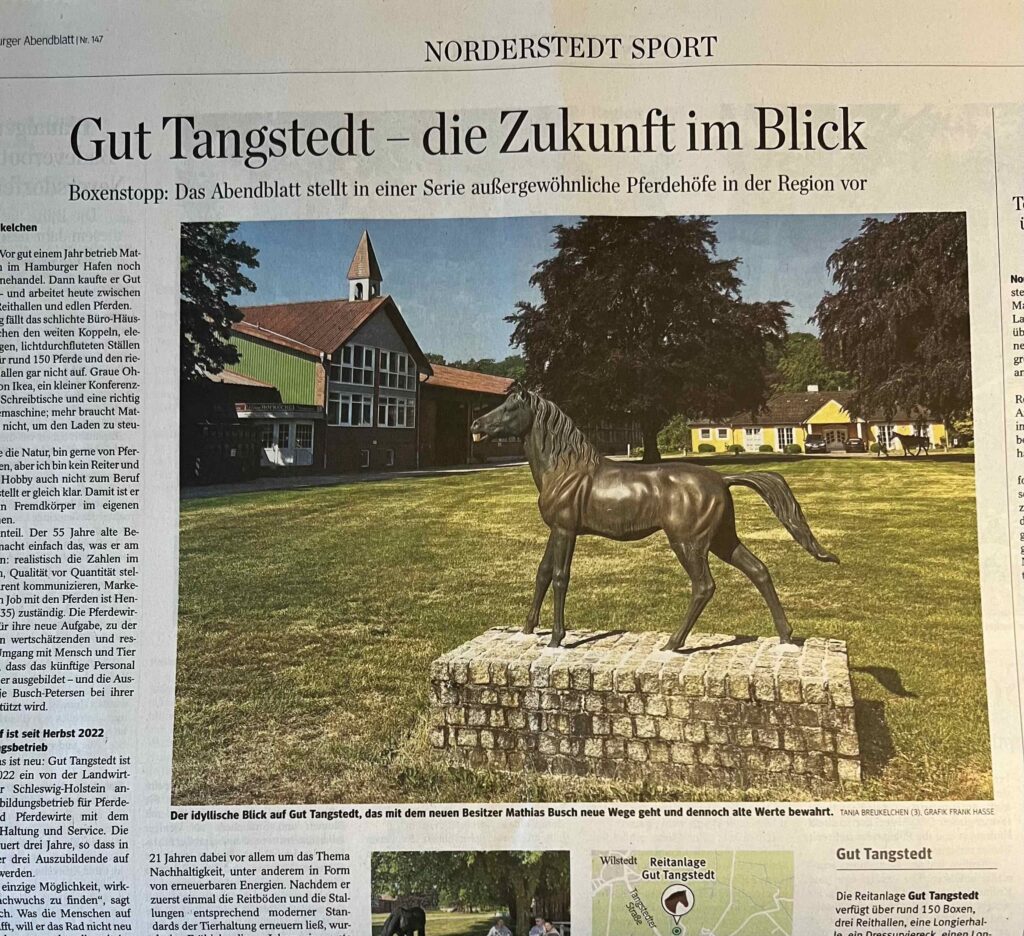 Vorstellung Gut Tangstedt im Hamburger Abendblatt