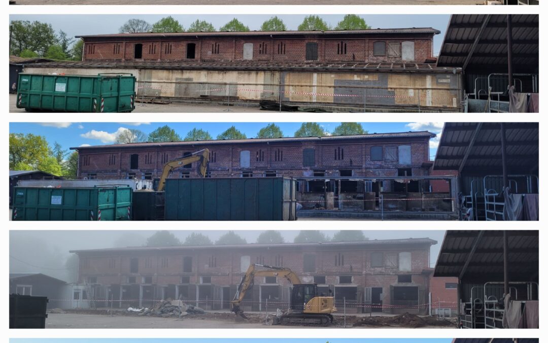 Collage vom Abriss unserer Container-Boxen