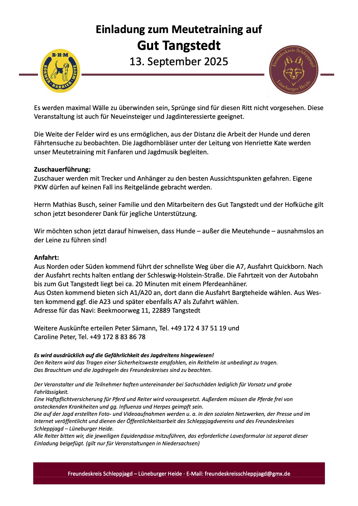 Einladung Meutetraining Seite 2