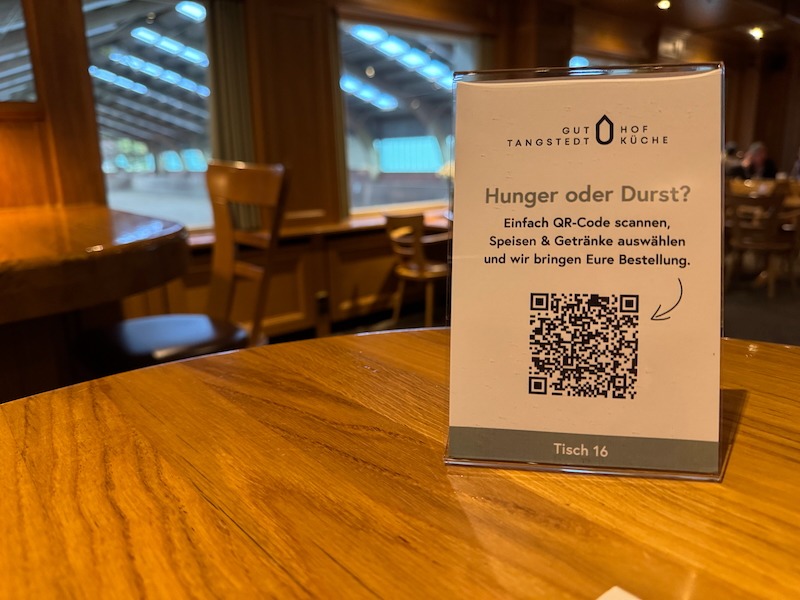Tischaufsteller QR Code für Gästebestellungen