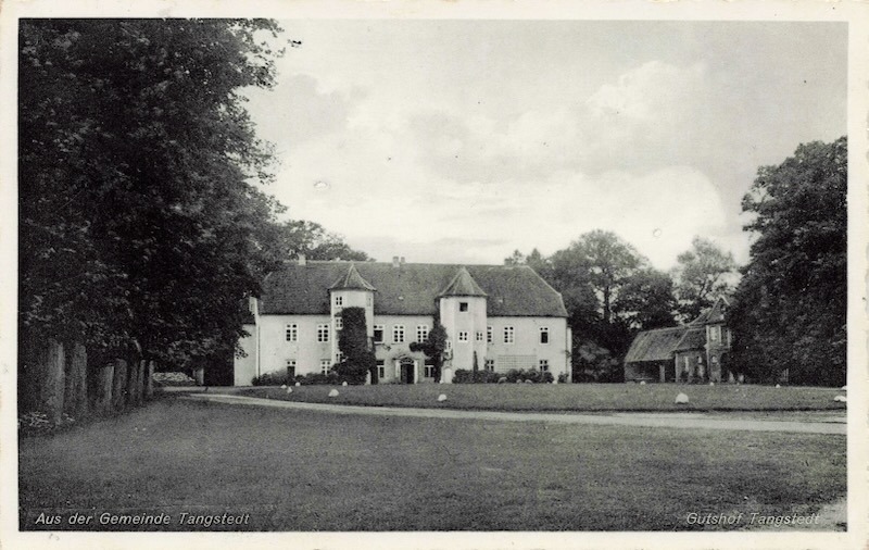 Historische Postkarte Gutshof Tangstedt Herrenhaus mit Ecktürmchen 1930er Jahre